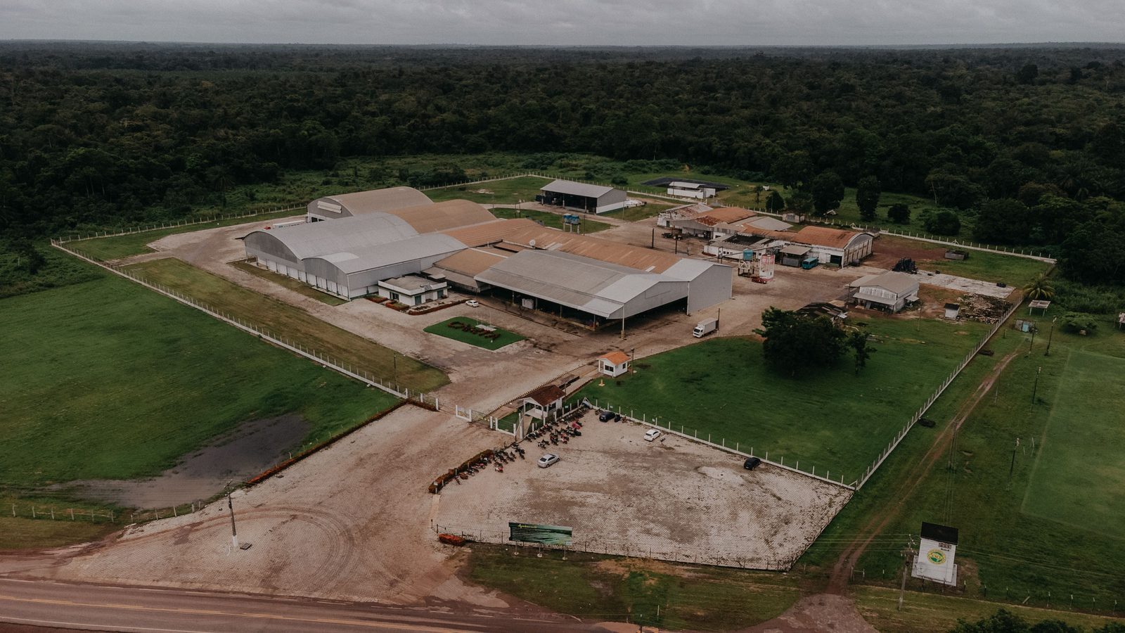 Aerial view of an industrial and logistics facility